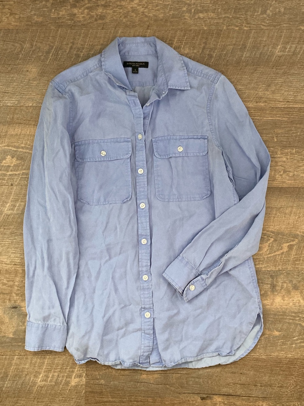 Banana Republic | Lyocell Blue Button Down Collar Shirt